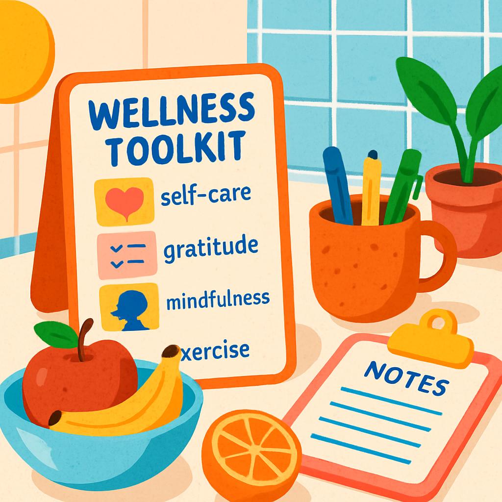 self-care, gratitude, mindfulness, exercise, wellness Toolkit.
